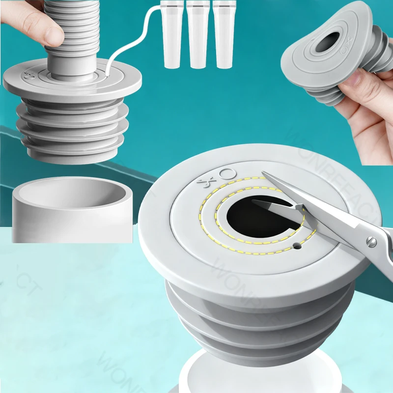 Drain Pipe Anti-Backflow Sealing Ring Kitchen Washing Machine Hand Basin Vegetable Dink Drain Cover Accessories