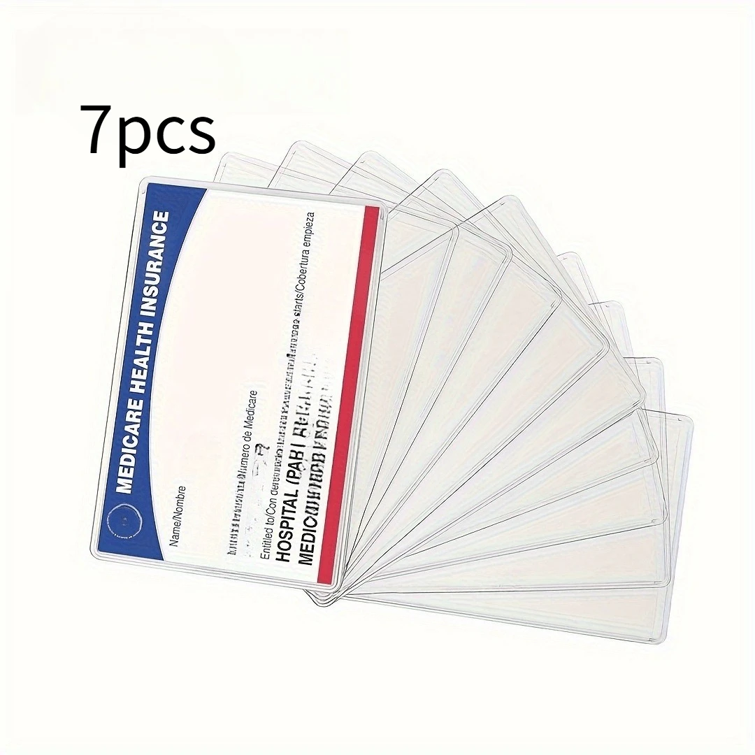 7pcs Clear Medicare Card Holder Protector Sleeves - Durable, Compact, and Easy to Use