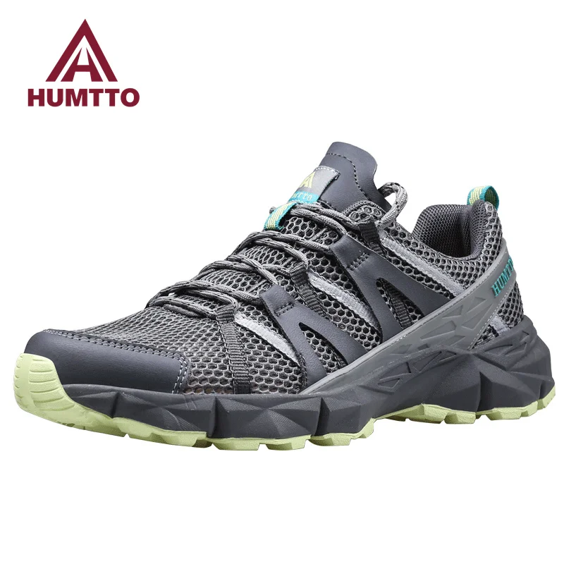 HUMTTO Breathable Shoes for Men 2022 Summer Casual Beach Sneakers Mens Fashion Sports Flats Luxury Designer Black Man Trainers