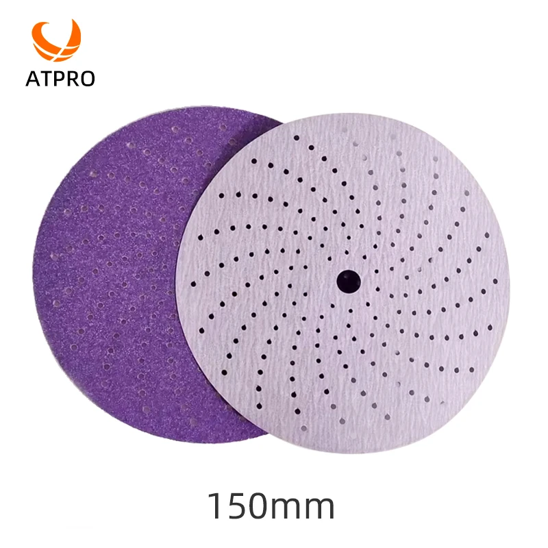 

3M Purple Cyclone 6 Inch 150mm Dry Abrasive Paper Car Sheet Metal Putty Grinding Round Flocking Grinding Piece Abrasive