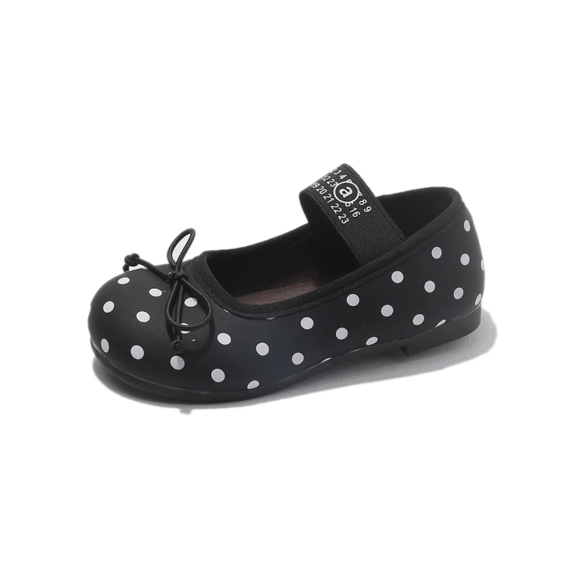 Frühling Herbst Kleinkind Mädchen Schwarze Polka Dot Mary Jane Schuhe mit Schleife und Elastikband Rutschfest für Alltag Schule Outdoor Freizeitkleidung – Detail 8
