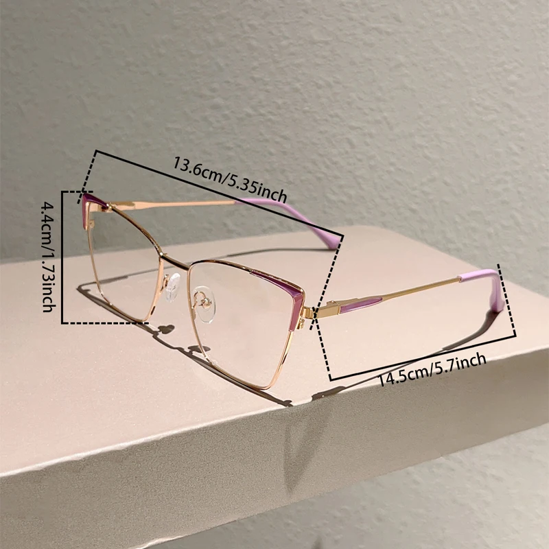 KAMMPT Oversized Cat Eye Glasses Women 2024 New Stylish Vintage Blue Light Blocking Eyewear Fashion Design Decorative Eyeglasses