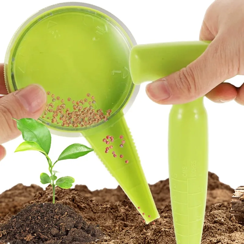 Mini Seeder Set Seed Dispenser Planter Tool Manual Seeder Adjustable Garden Seeder with Label Plate Multifunction Gardening Tool