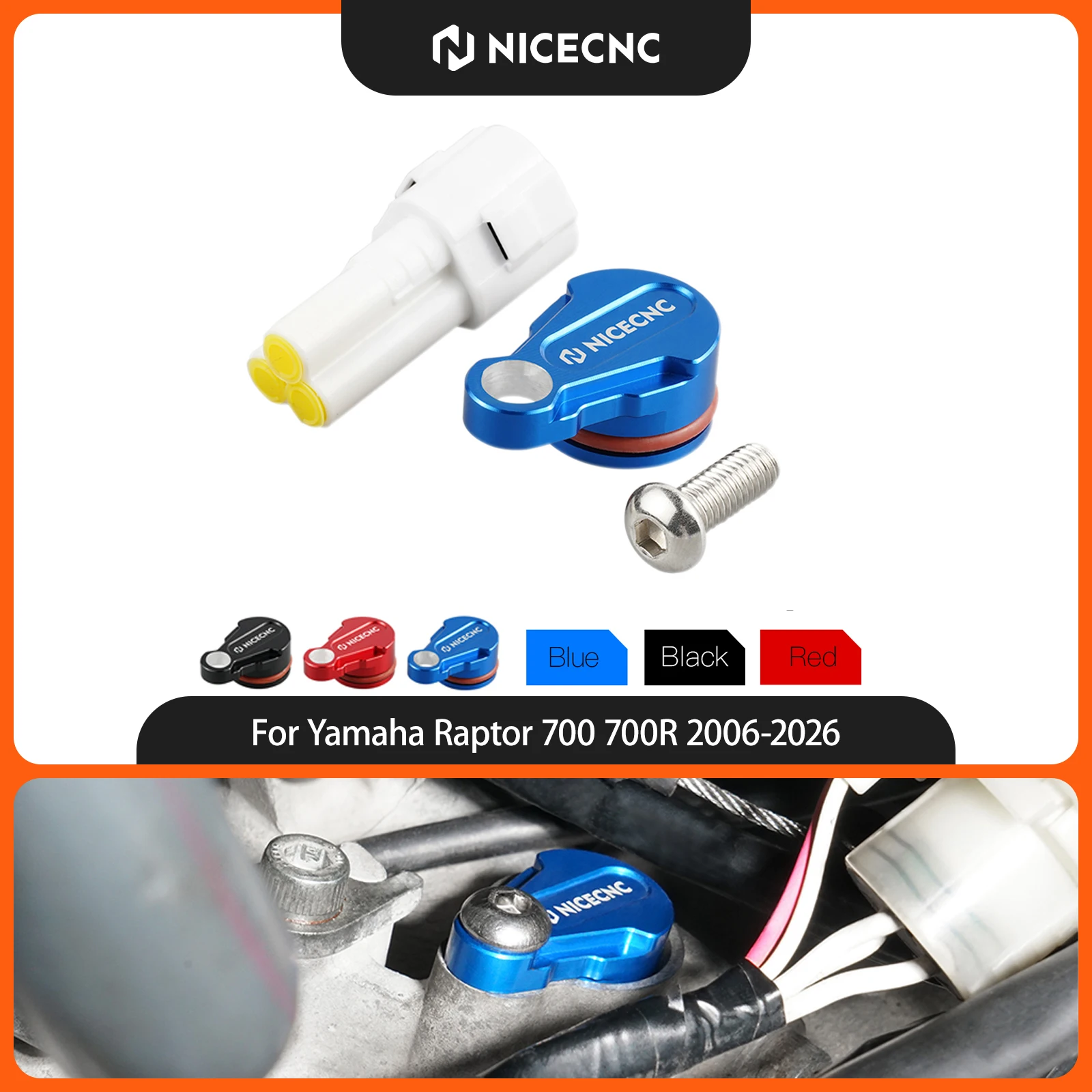 NICECNC For Yamaha Raptor 700 700R 2006-2026 Speed Sensor Device Block Off Plug Fit YFZ450R YFZ450X Aluminum ATV Accessories