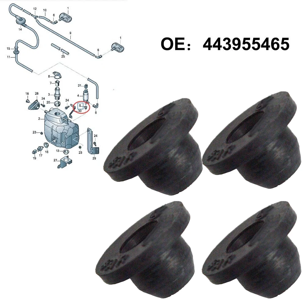 443955465 1/4pcs Car Front Windshield Washer Bottle Pump Rubber Cap For Audi A3 A6 SEAT ALTEA IBIZA LEON OCTAVIA SUPERB YETI