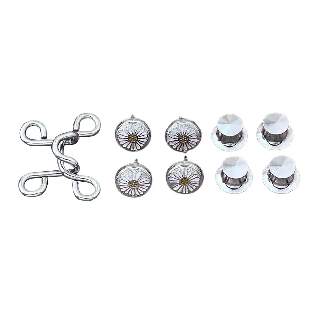 4 Sets Adjustable Waist Buckle Extender Set Sewing Craft Accessories Jeans Repair Supplies for Pants Adjustable Trousers