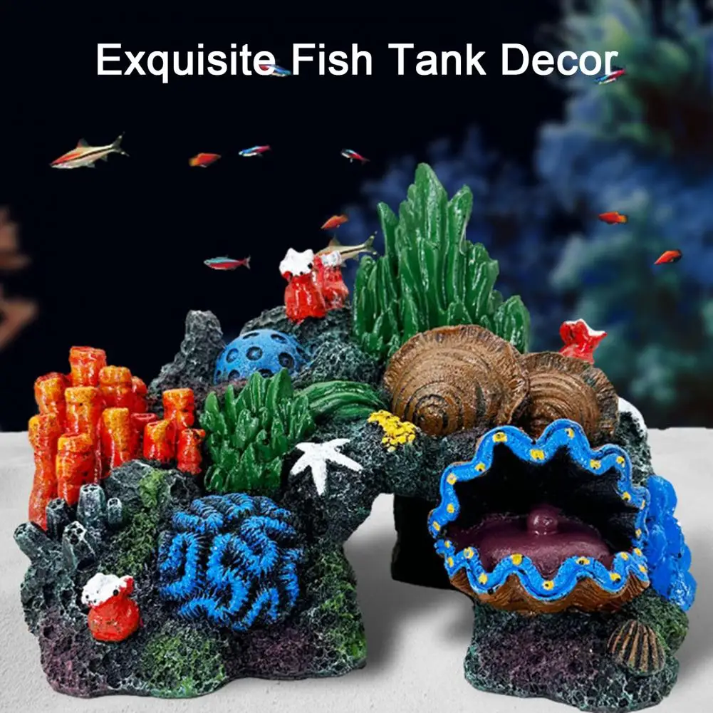 Fish Tank Ornaments Unique Fish Tank Decorations Colorful Coral Mountain Fish Tank Cave Ornaments for Betta Sleep for Breeding