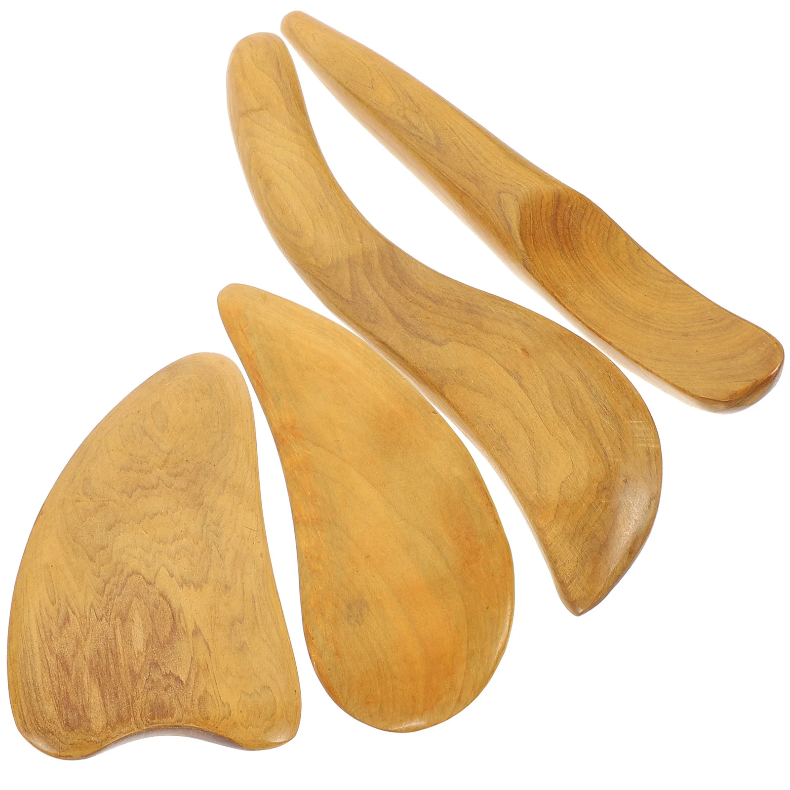 

4 Pcs Scraping Board Set Massaging for Spa Scraper Body Massage Relaxation Tool Stick Wooden