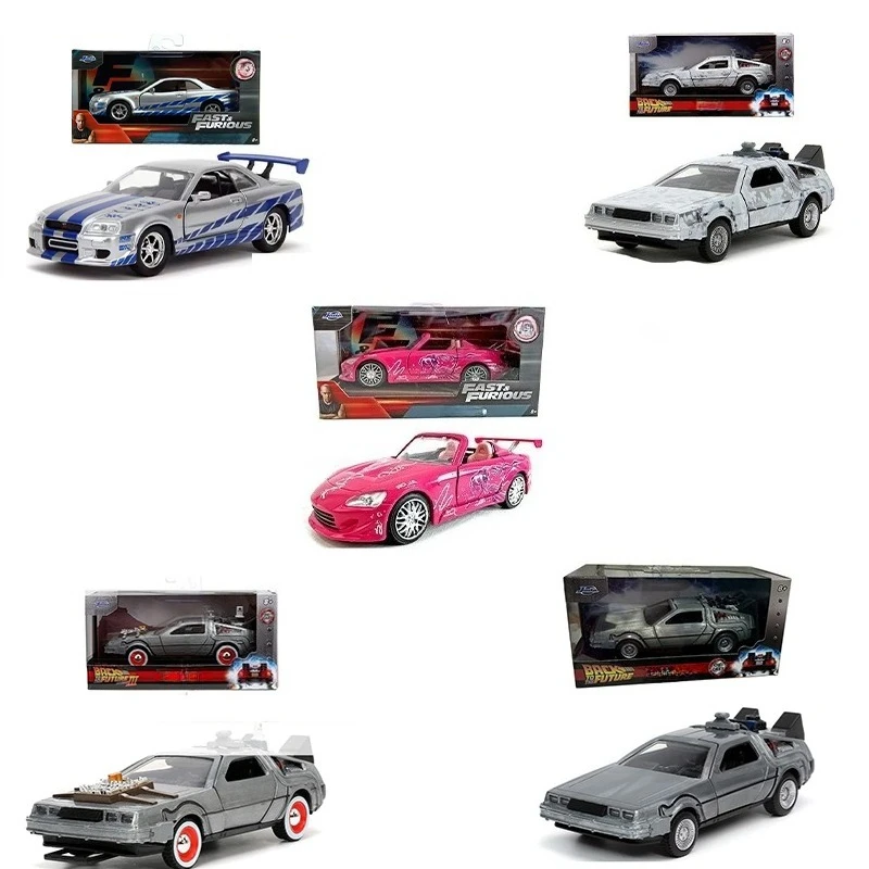 

Новая модель JADA 1:32, спортивный автомобиль «Назад в будущее», модель автомобиля из сплава, коллекция украшений, дисплей, подарки для взрослых