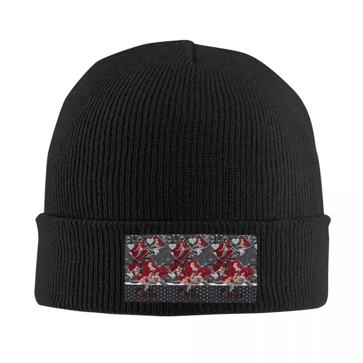 

Custom The Little Mermaid Skullies Beanies Caps For Unisex Hip Hop Winter Warm Knitting Hat Adult Princess Ariel Bonnet Hats
