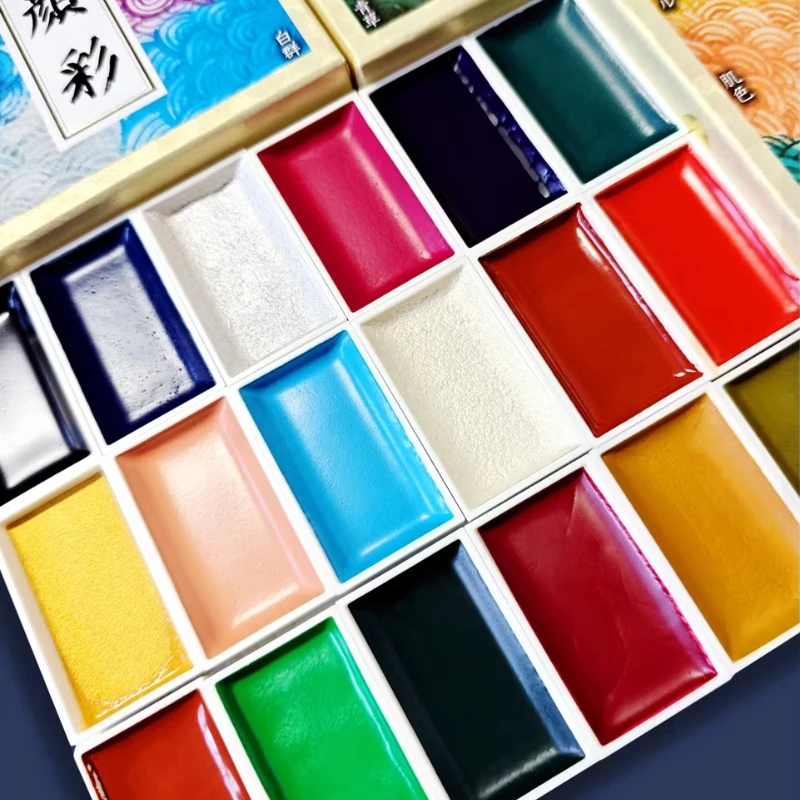 ชุดสีน้ำแบบแข็งของญี่ปุ่น สีแร - Gouache Paint Set บทวิจารณ์และราคา