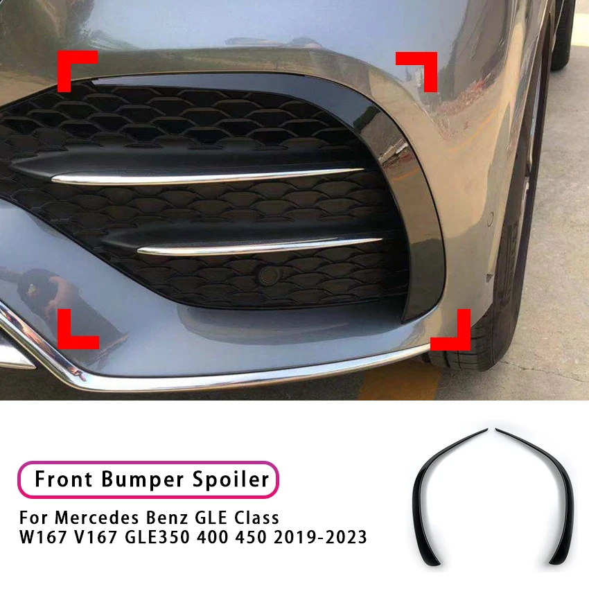 For Mercedes Benz GLE Class W167 V167 GLE350 400 450 2019-2023 Front Bumper Splitter Canard Fog Light Trim Accessories