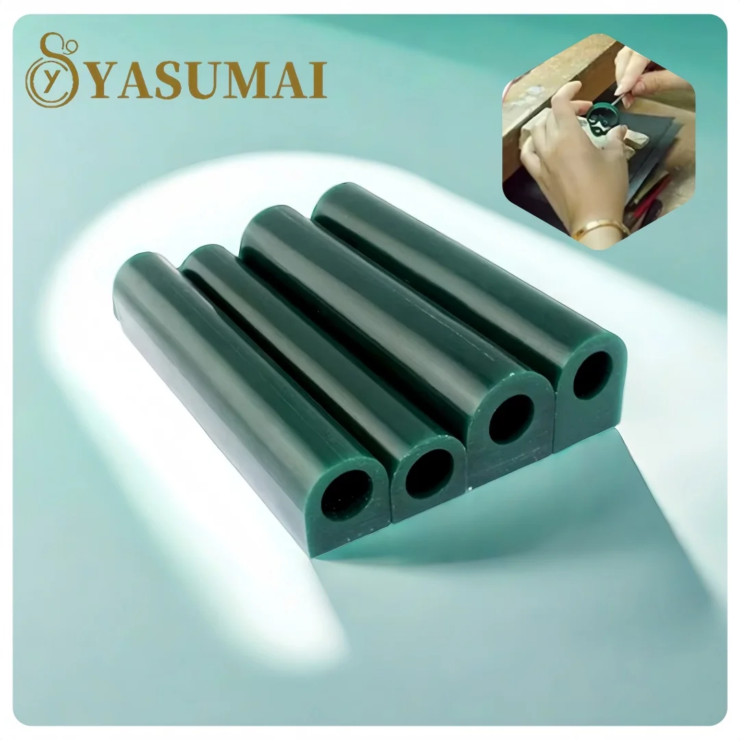 YASUMAI Ring Mold Jewelry Wax Carving Kit Green Sculpture Wax Tubes with Hole for Jewelry Making Jewellry Ring Carving Tool