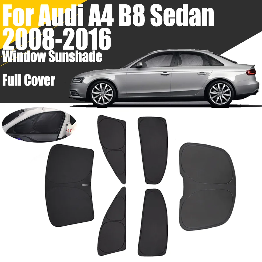 Custom Full Cover Car Window Sunshade For Audi A4 B8 Sedan 2008 - 2016 Privacy Blind Curtain Front Windshield 2010 2012 2013