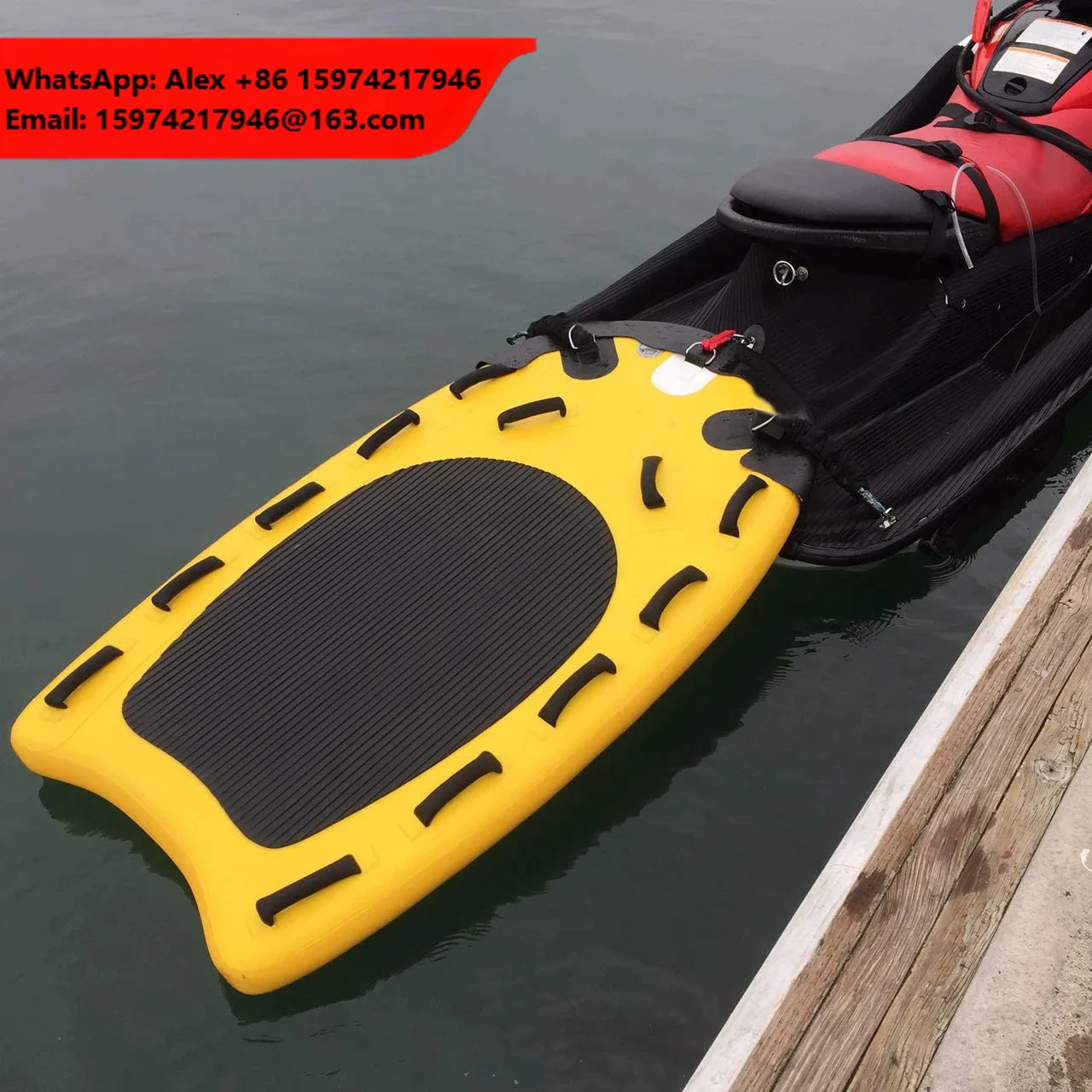 Inflatable Portable Marine Water Rescue Tool Floating Mat Heavy Duty Lifeguard Inflatable Jet Ski Rescue Sled Board With Eva