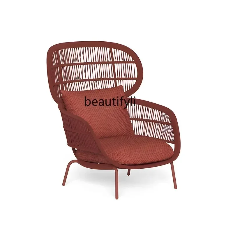 

A029 Outdoor rope single sofa Outdoor balcony Villa terrace Hotel B & B Outdoor, leisure chair