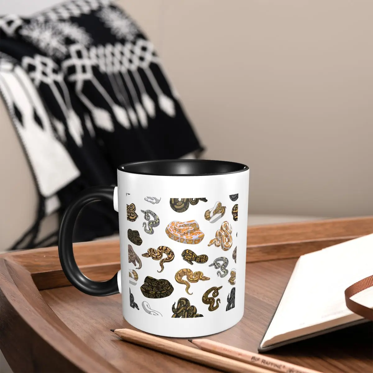 Ball Python Morph Snake Pattern Mug Funny Ceramic Coffee Cups Tea Mugs Milk Cup Drinkware Gift for Woman Man