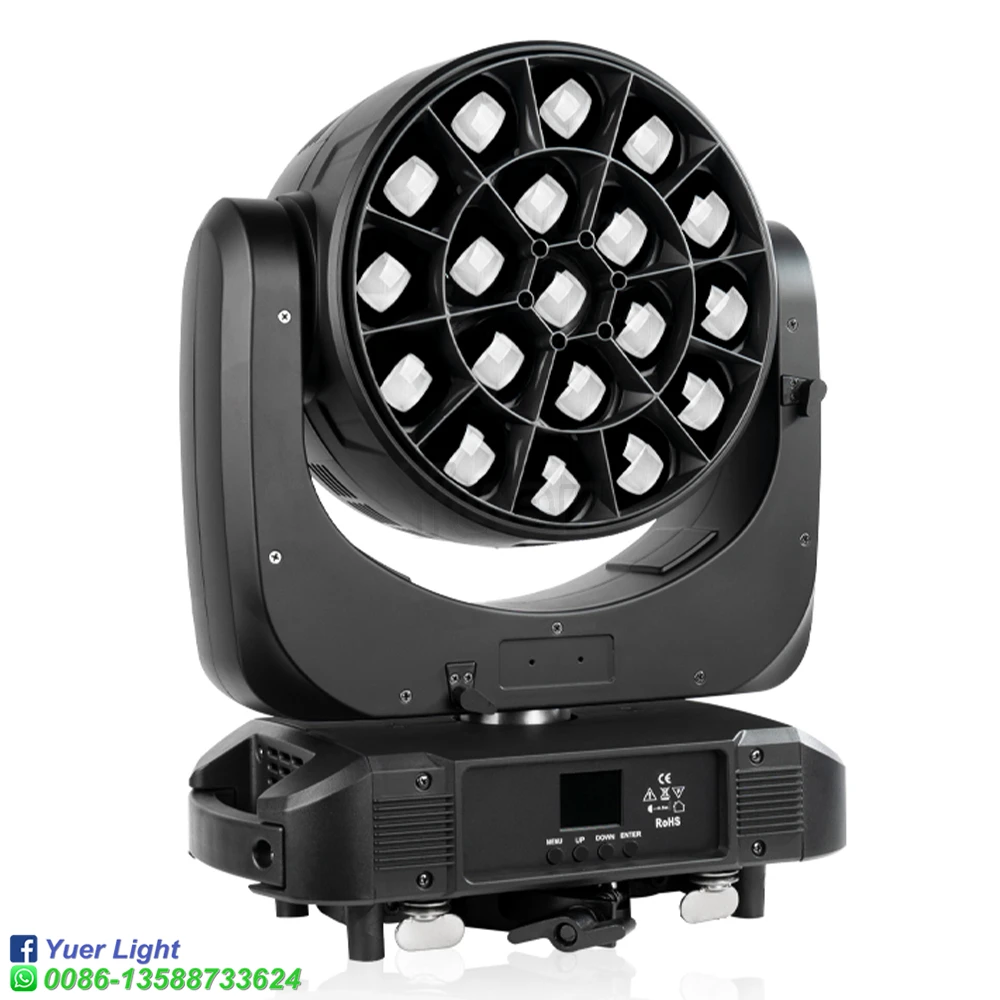 2/4Pcs With Flight Case 19X40W LED Moving Head Light With Zoom Circle Control Effects For Professional Stage Party DJ Disco