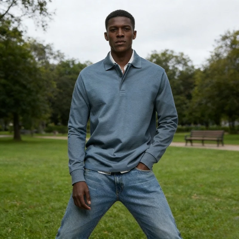 

Men Casual Long Sleeve Button Down Shirt Lapel Versatile Business Office Travel Commuting Wear