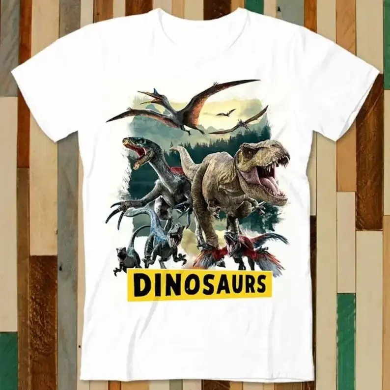 World Dinasaur List Spotted Here T Shirt Adult Unisex Men Women Retro Design Tee Vintage Top A4866