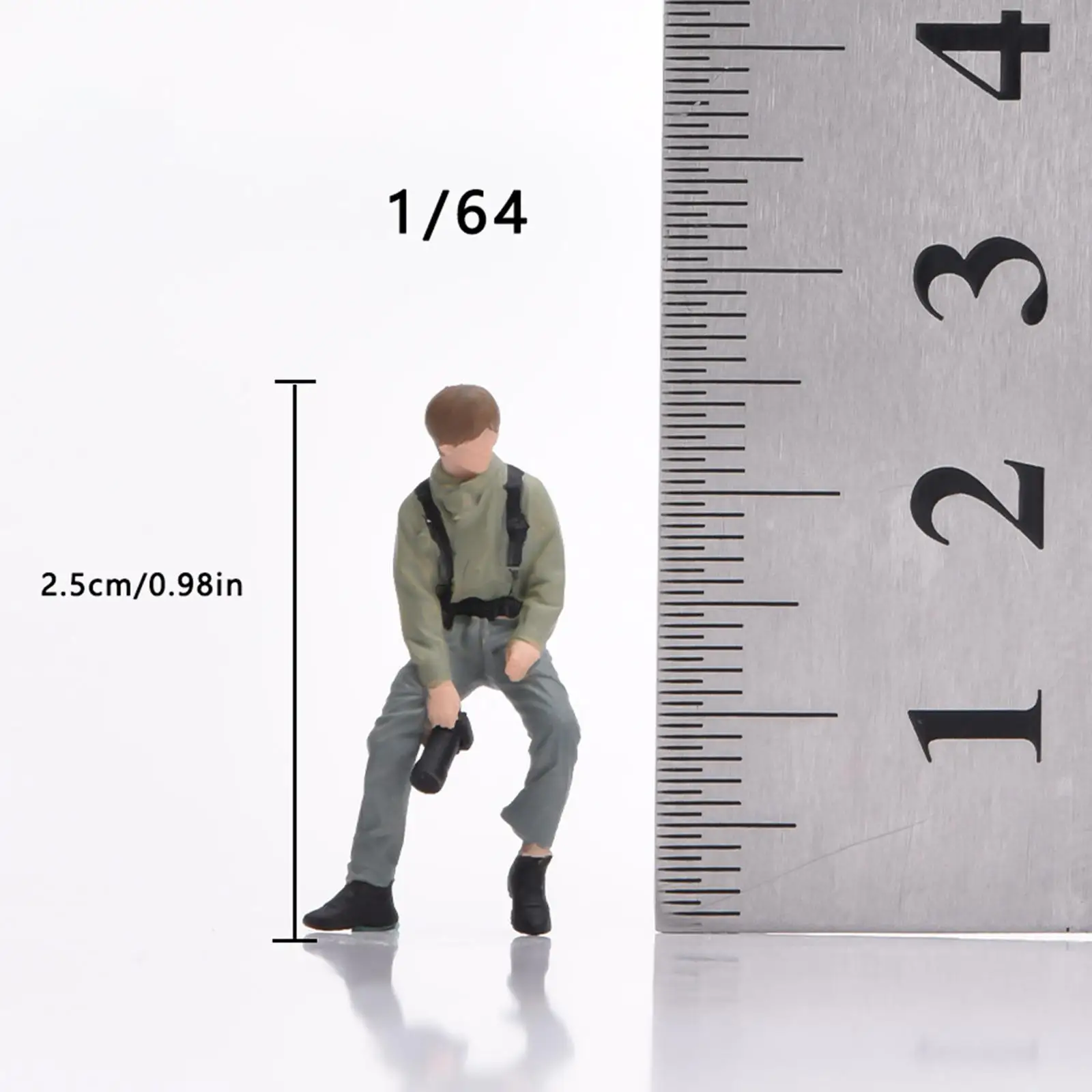 

Фигурка фотографа-моделистов 1:64, реалистичная, из смолы, для диорам и ролевых игр, 3D-персонаж для миниатюрных сцен
