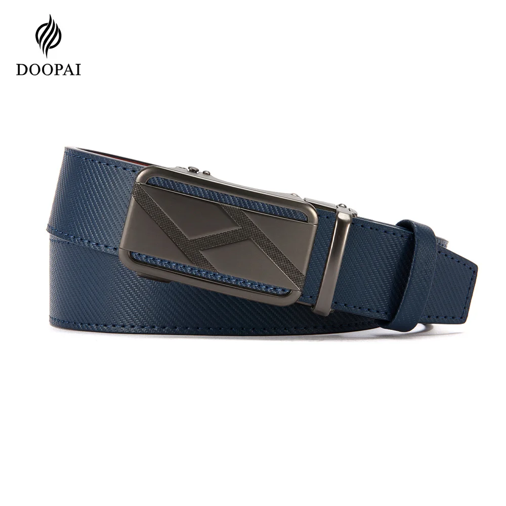 Business Belt with Optional Colors Adjustable Metal Rotating Buckle Needle Two-layer Cowhide Men's High-quality