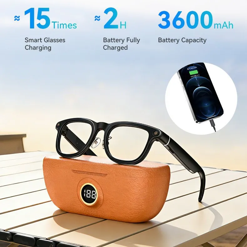 X01 smart glasses 8 million take pictures, six-axis gyroscope, anti-shake AI translation, charging compartment