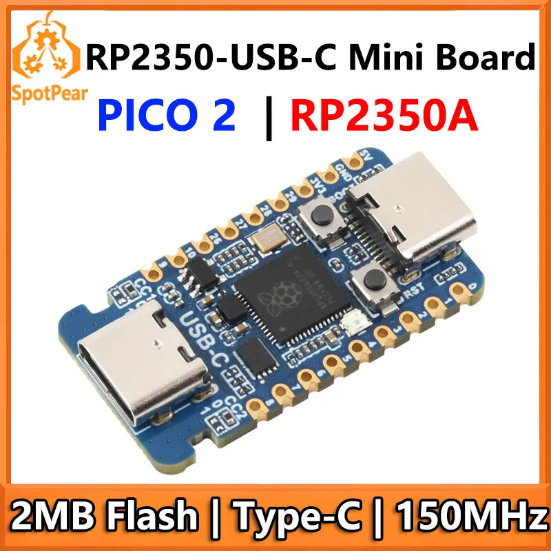 

Raspberry Pi Pico 2 RP2350A USB-C Mini Development Board Waveshare RP2350-USB-C