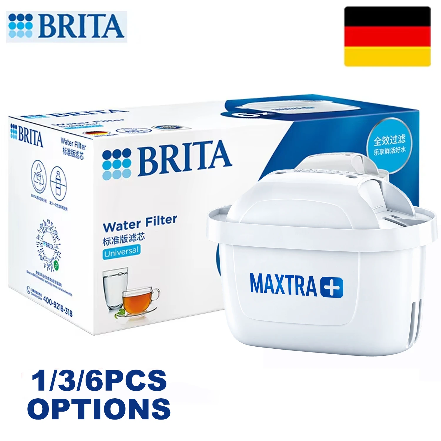 Brita Maxtra Water Filters Cartridge Activated Carbon Reduce Chlorine Limescale for Brita Series Jug Station Purifier Dispenser