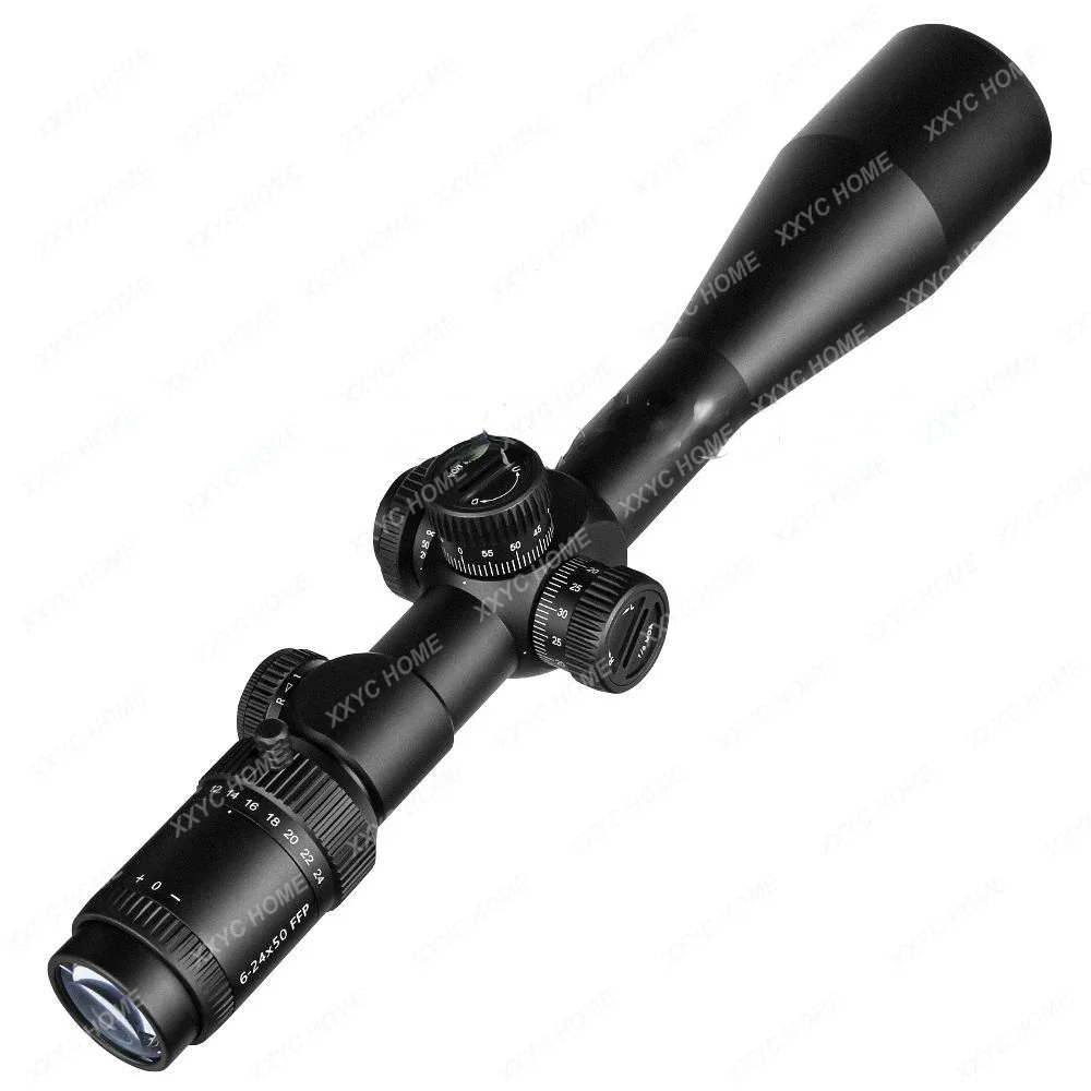 Optics 6-24x50 FFP Tactical Hunting Scopes With Illuminated Hunting Equipment Collimator Sight For Hunting