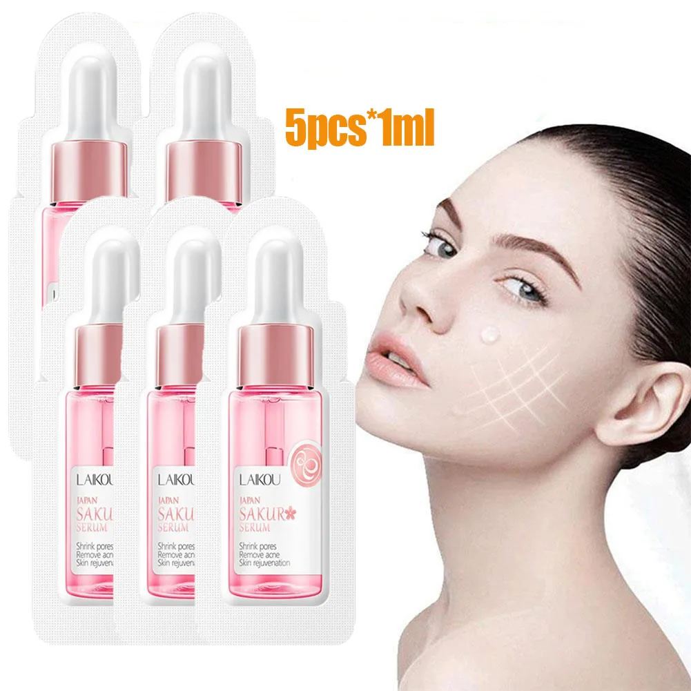 5 Stuks Serum Voedt Olie Controle Verjonging Huid Gezichtssence Huidverzorging Gezichtsverzorging 1Ml Reismaat