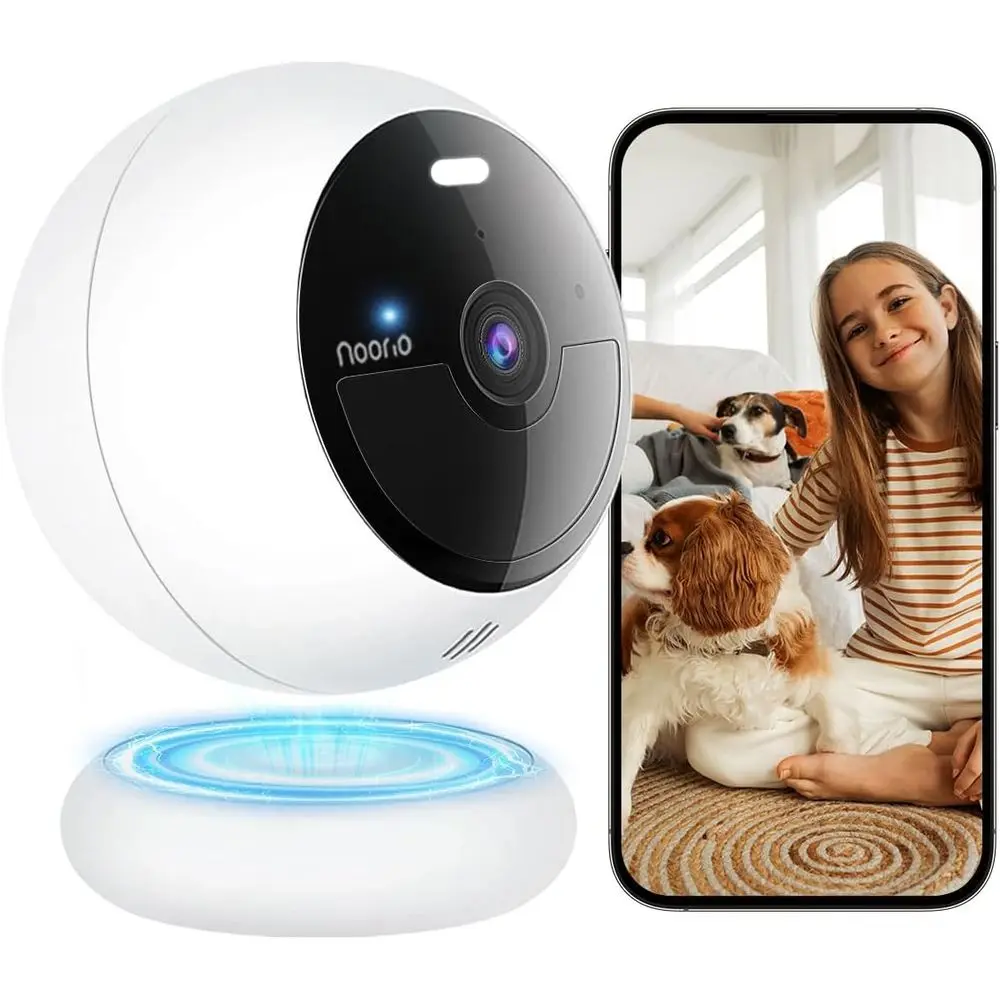 

Wireless Outdoor Magnetic Security Camera, 1080P, Battery-Powered Indoor, Human/Pet Detection, 32GB Storage, Night Vision