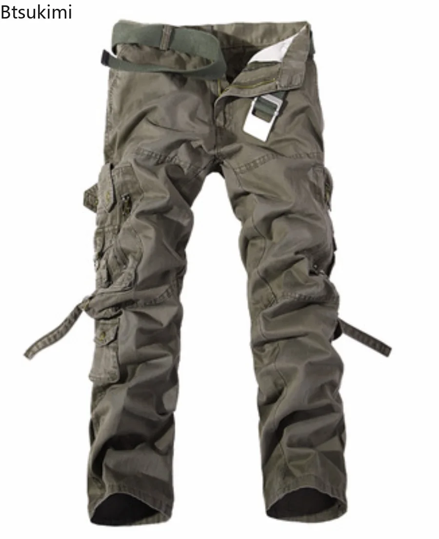 Spring New Men's Cargo Pants Casual Multiple Pockets Overalls Pants Male Outdoor High Quality Cotton Baggy Trousers Oversized 42 view 2