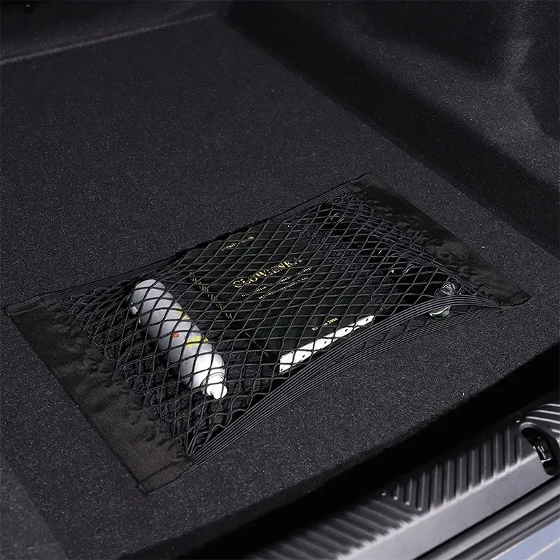 

Black Car Trunk Double Mesh Organizer Cargo Organizer Car Accessories For 5 Series G60 G61 G68 2024-2025