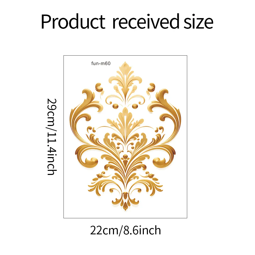 الذهبي نمط ديكور المرحاض الجدار ملصق للحمام ديكور جدار ديكور لاصق خلفية المرحاض الديكور Wc الملحقات #6