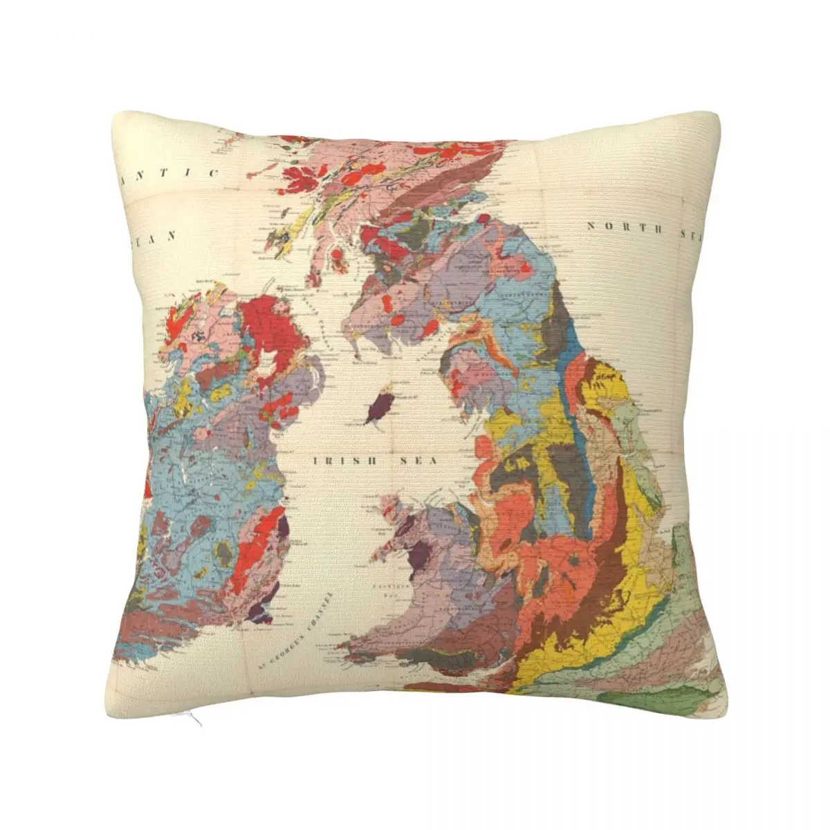 Vintage Geological Map Of The 2 Pillowcase Cushion Bedroom Throw Pillow Cushion Cover Home Decor Accessories Customizable