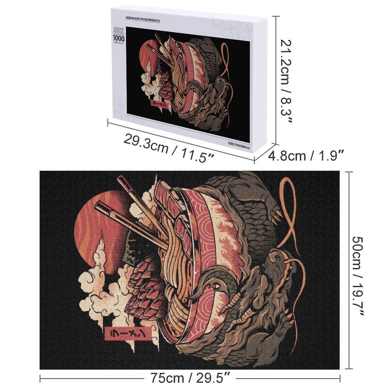 Dragon's Ramen Jigsaw Puzzle Animali in legno Alfândega con foto Pezzi di puzzle Gioco per adulti Puzzle per bambini