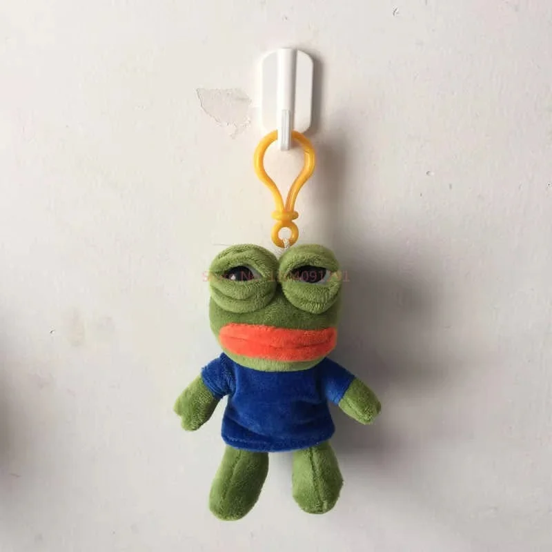 Lonely Frog Pendant Sad Frog Plush Pendant Pepe The Frog Doll Pendant Backpack Keychain Boys And Girls For Birthday Daily Gifts