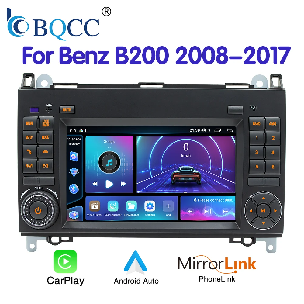 

Автомагнитола BQCC 7'' Android 13 для Mercedes-Benz Sprinter B200 W209 W169 W245 Vito W639 A160 с CarPlay, Android Auto, Wi-Fi, GPS, RDS, FM
