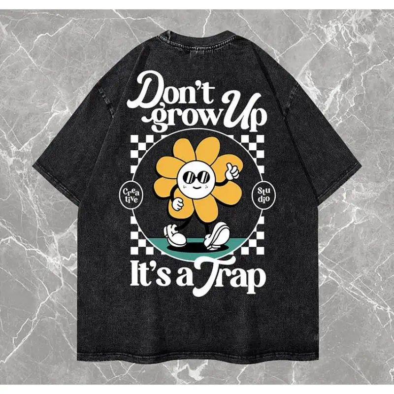 

Don't Grow Up It's A Trap Vintage Washed T-shirt - High-Quality Cotton Tee For All Seasons