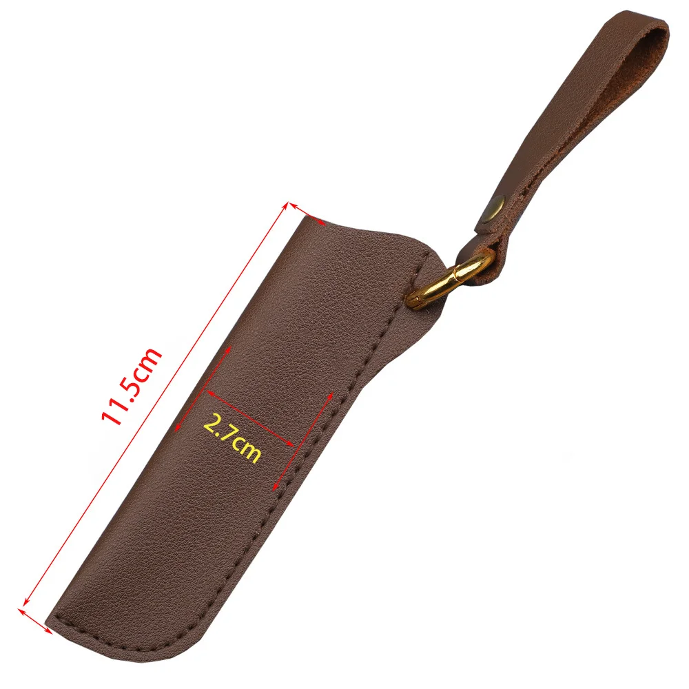 11.5CM Folding Knife PU Leather Case Holder Pocket Knife Sleeve Holsters Leather Sheath Scabbard Diy Accessories