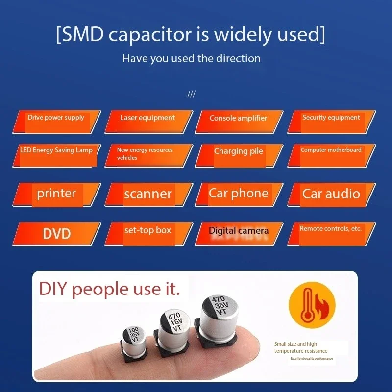 10PCS SMD ALUMINUM ELECTROLYTIC CAPACITOR SMD 16V 25V 35V 50V 100UF 220UF 470UF 47UF