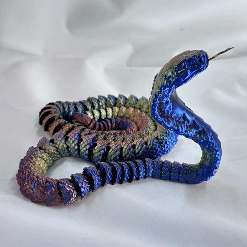 3D Printed Cobra,3D Printed Articulated Cobra, Posable Flexible Cobra Toys