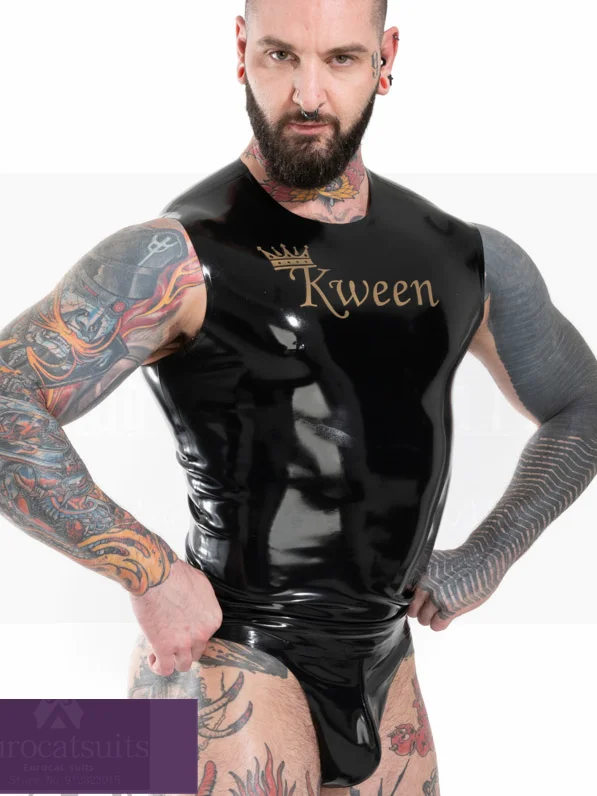 

latex catsuits menLatex body with round neckline Latex Men Panties latex customization Suit fetish shorts latex fetish