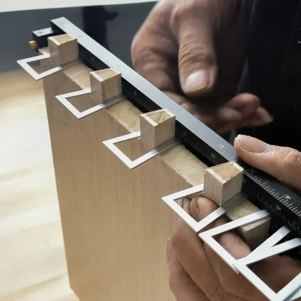 Dovetail Scribing Ruler Woodworking Precision Tenon Marking Template Drawing Tool Kit