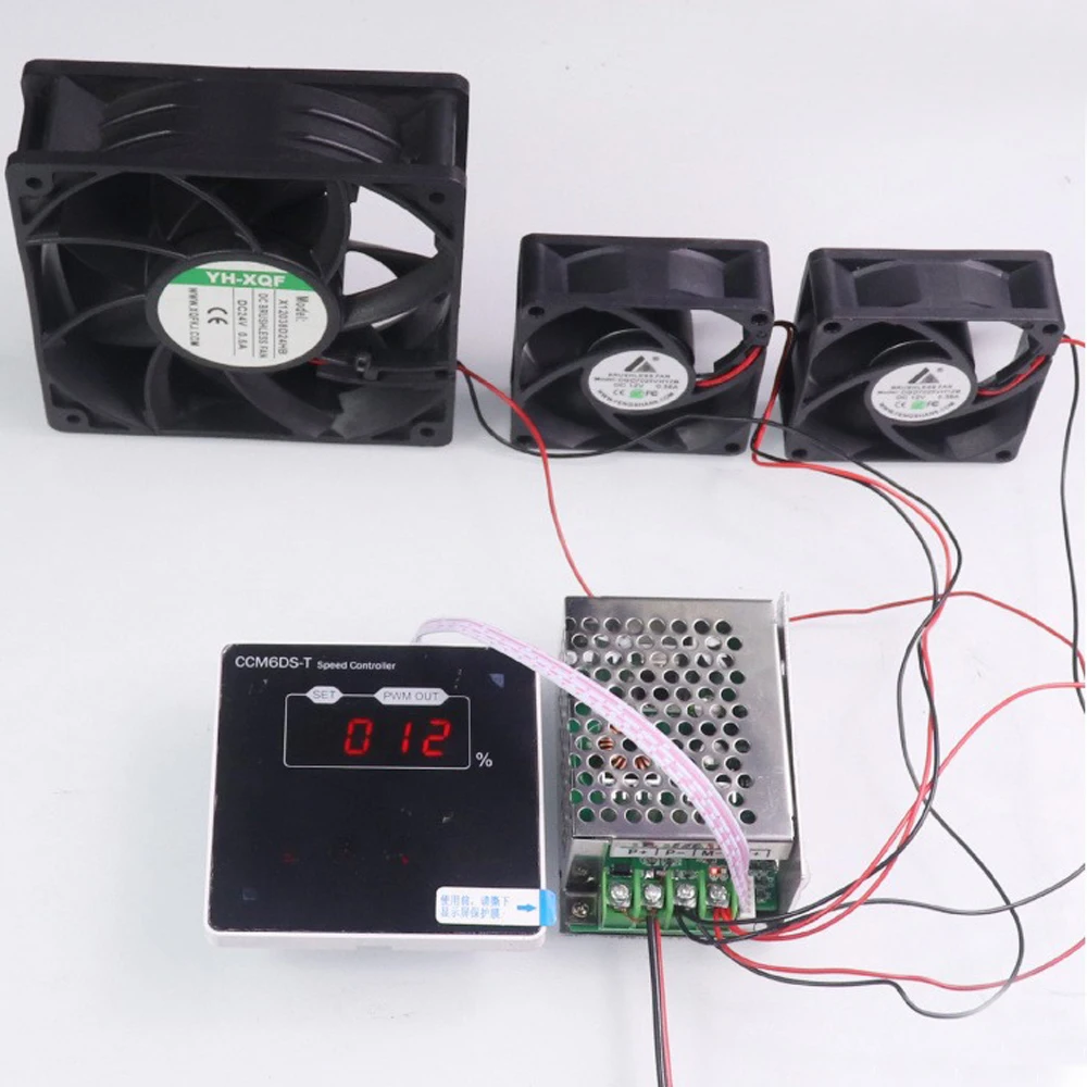 DC Fan Speed Controller Touch Screen Panel Adjustment Switch 5-24V 5A Digital Display Fan Speed Regulator Switch Speed Governor