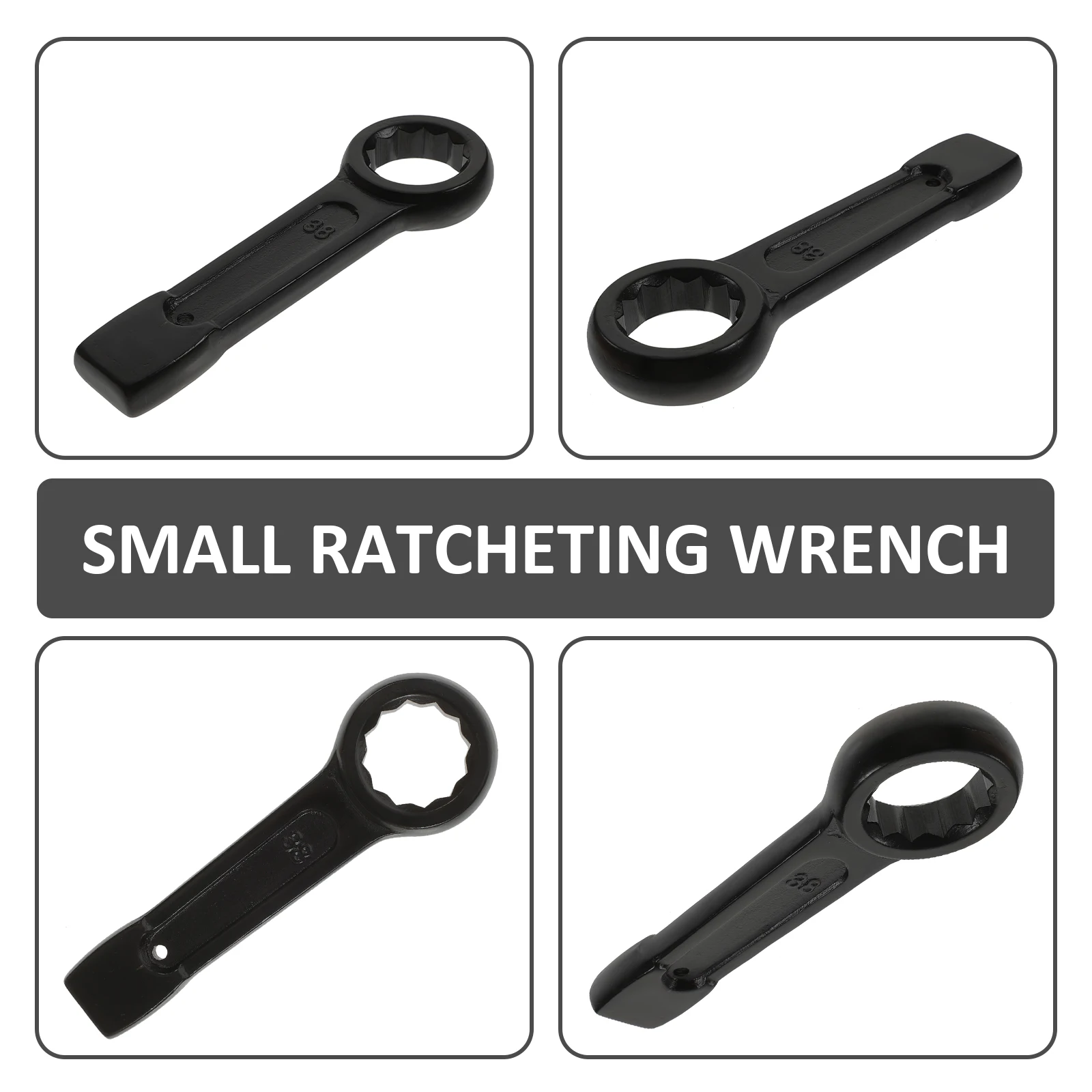 

Heavy Duty Spanner 0.8KG Strike Plum End Wrench Offset Spanner Bolt Nut 38Mm Ratchet Wrench Hand Tools