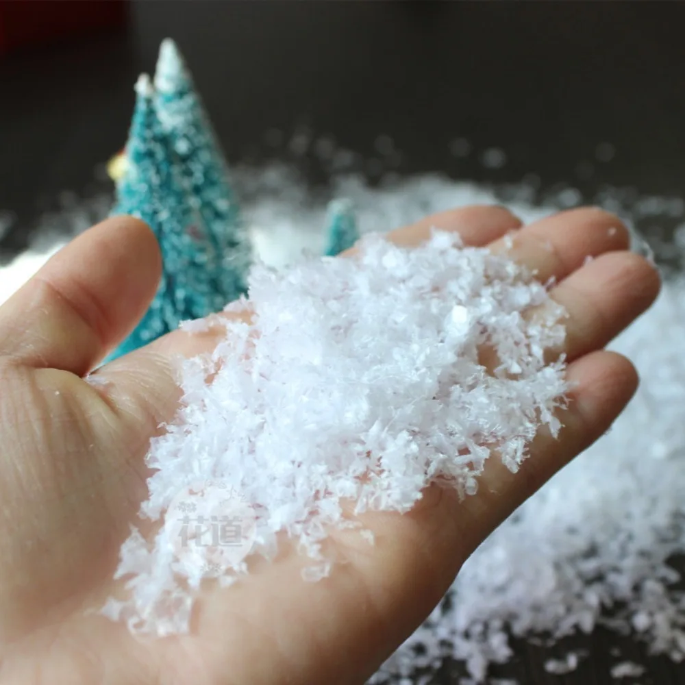 50g Artificial Snow Snowflakes Iridescent White Fake Snow Powder Christmas Decoration DIY Scene Props Xmas Magic Snow