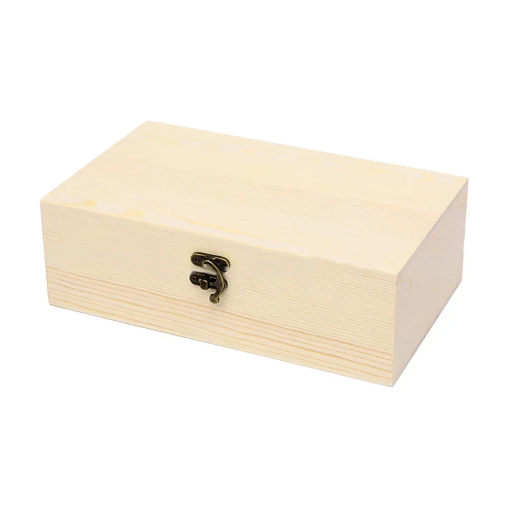 Jewelry Box Wooden Storage Box Pine Wood Storage Wooden Box Craft Projects Decorated Desktop For Various DIY New