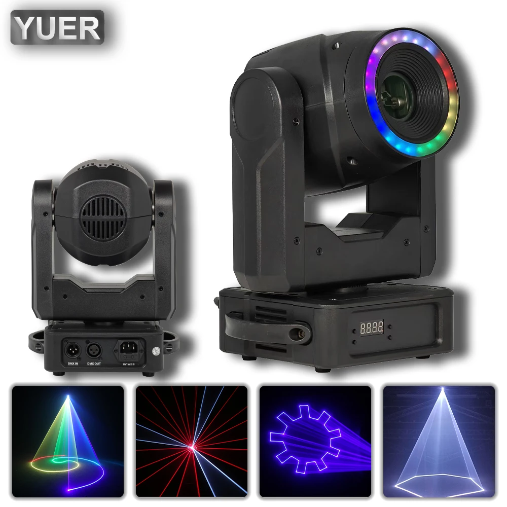 

3 Вт 6 Вт RGB лазерный движущийся головной свет с диафрагмой TTL модуляционный луч гобо сканер анимационный сценический проектор свет DMX512 DJ Show